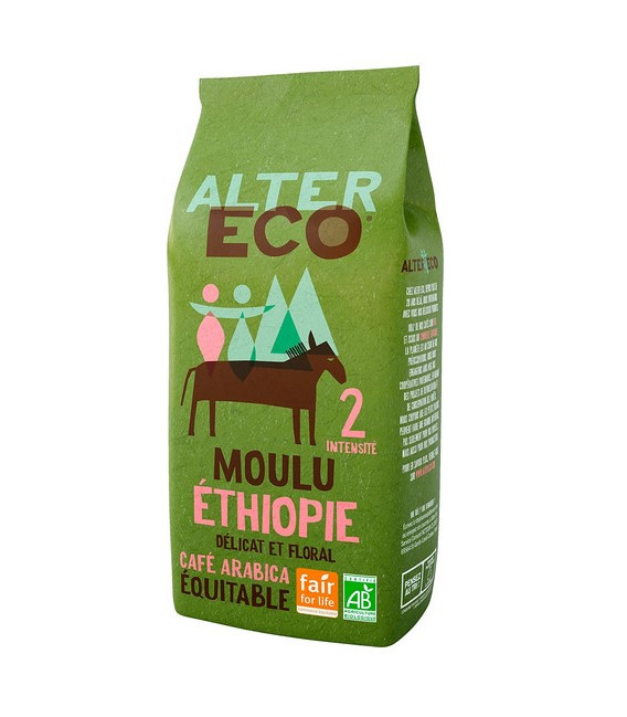 Café Pur Arabica moulu d'Ethiopie bio et équitable