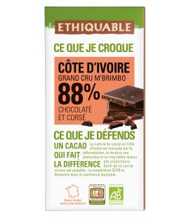 Chocolat Noir Grand Cru 88% bio & équitable