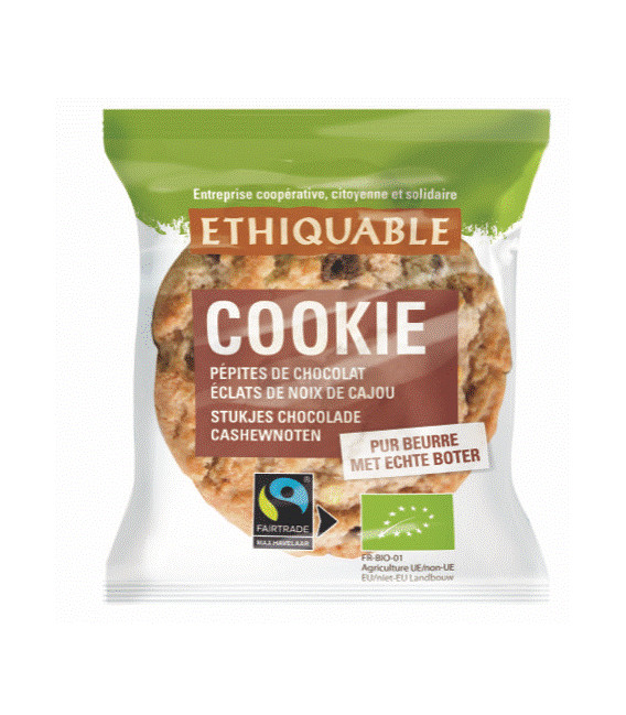 Cookies en sachet individuel Pépites de Chocolat et Noix de Cajou bio & équitable