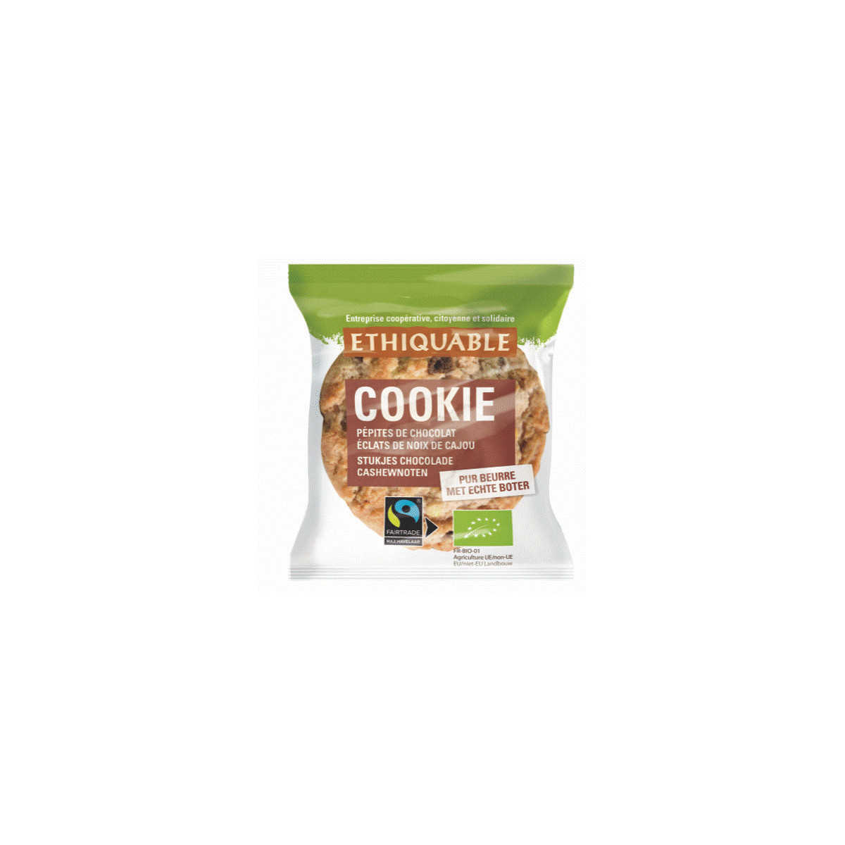 Cookies en sachet individuel Pépites de Chocolat et Noix de Cajou bio &  équitable - 1,3 kg