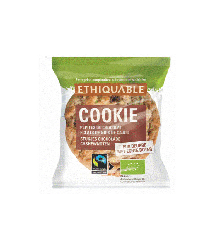 Cookies en sachet individuel Pépites de Chocolat et Noix de Cajou bio & équitable