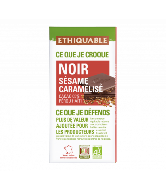 Chocolat Noir Sésame Caramélisé bio & équitable
