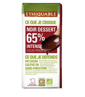 Chocolat Noir dessert 63% bio & équitable