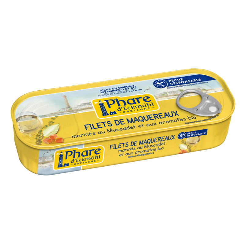 Filets de maquereaux marinés au Muscadet et aux aromates bio