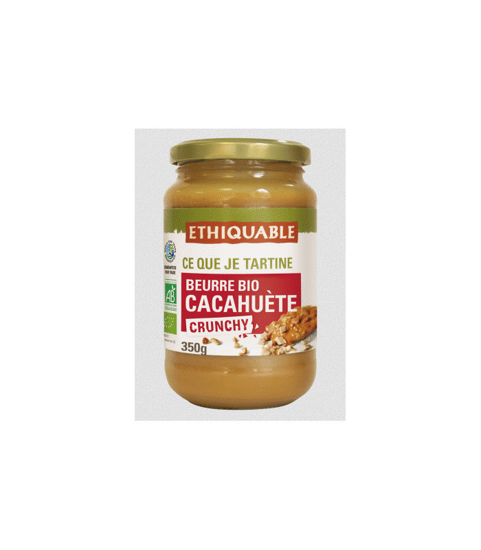 Beurre de cacahuètes bio crunchy équitable - 350 g