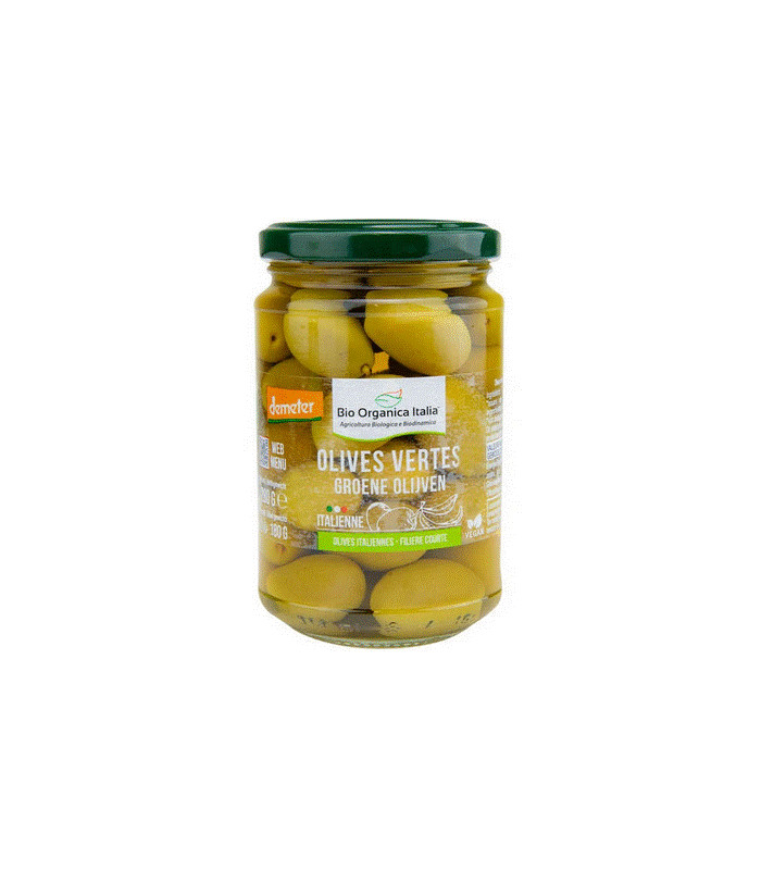 Olives vertes entières bio & Vegan 280 g