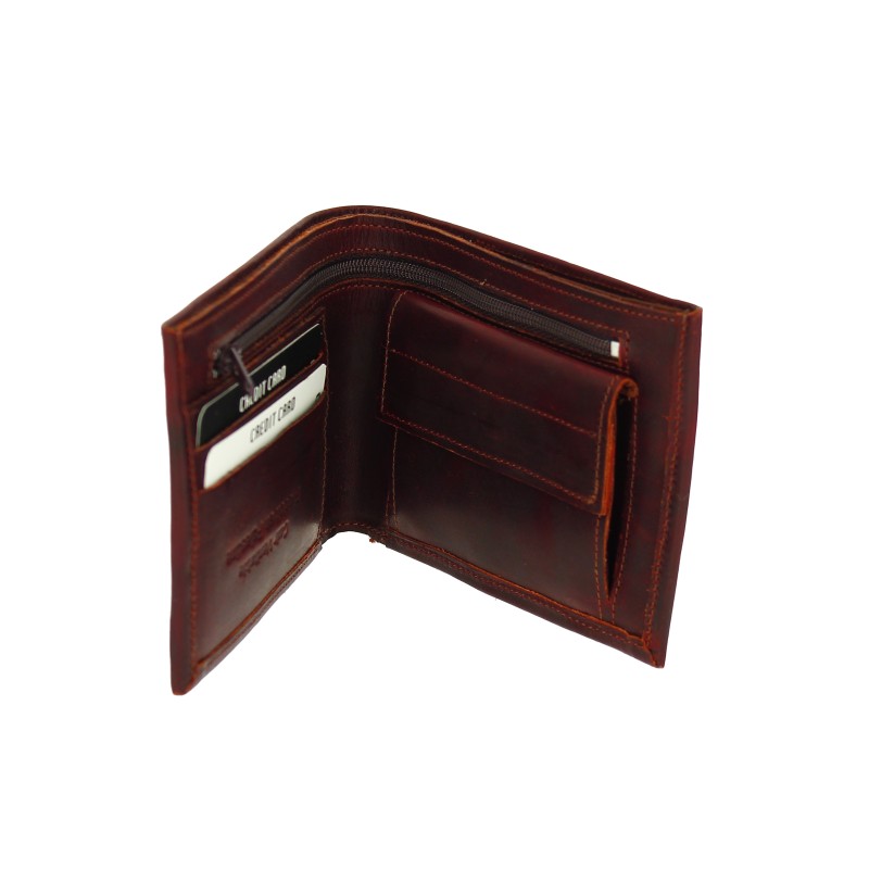 Portefeuille en cuir marron