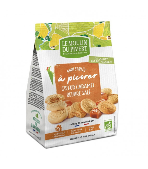 Mini Sables cœur Caramel Bio Moulin du Pivert