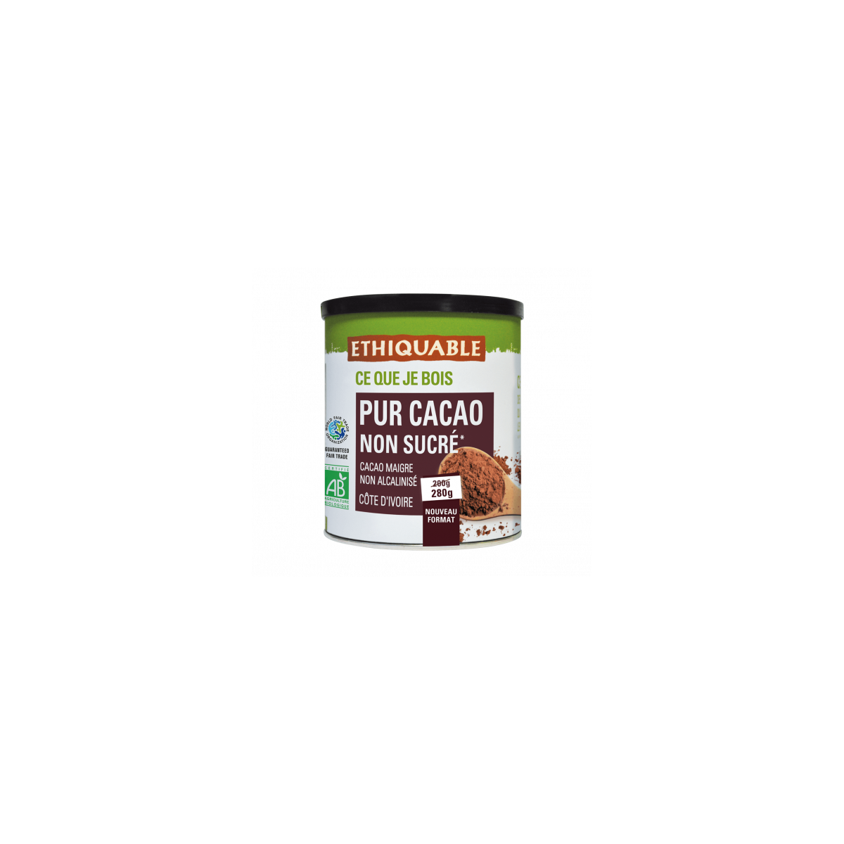 Pur cacao non sucré bio & équitable - 280 g