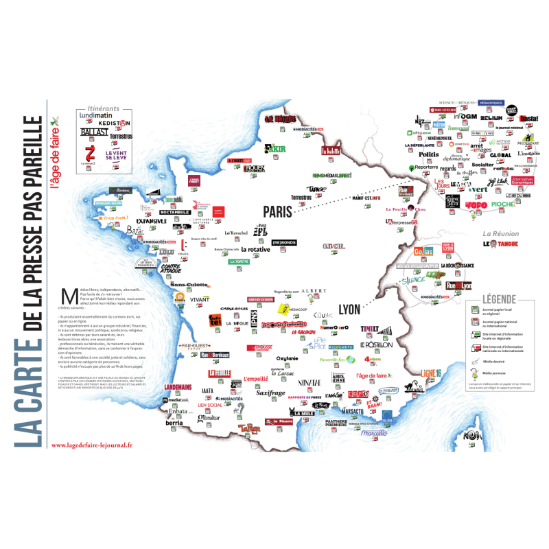Poster : la carte de la presse pas pareille.