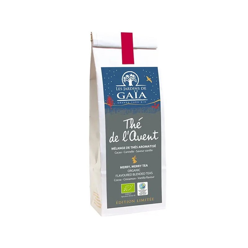 Thé de l'Avent - Thé Noir et Vert parfumé Caramel Cacao bio