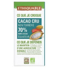 Cacao cru non torréfié 70% de cacao bio & équitable