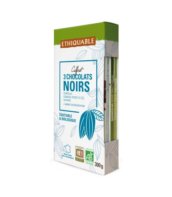 Coffret 3 tablettes de chocolat noir bio & équitable - DERNIERS STOCKS