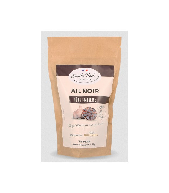 Tête entière et gousses d'ail noir Bio en sachet