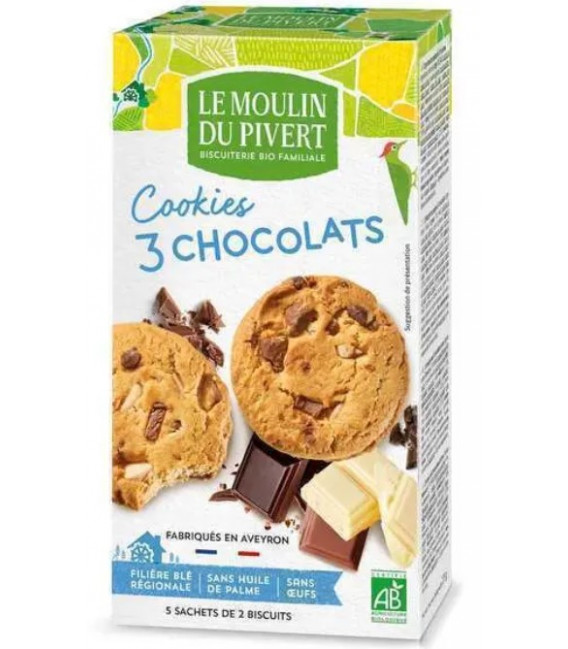 Cookies aux Pépites de 3 Chocolats bio