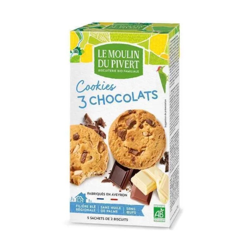 Cookies aux Pépites de 3 Chocolats bio