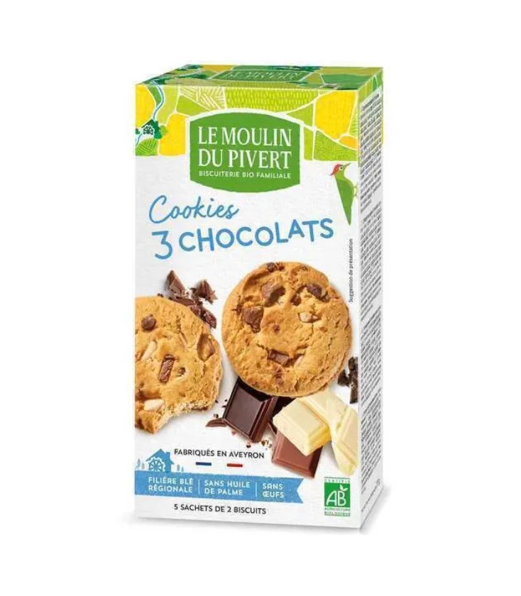 Cookies aux Pépites de 3 Chocolats bio