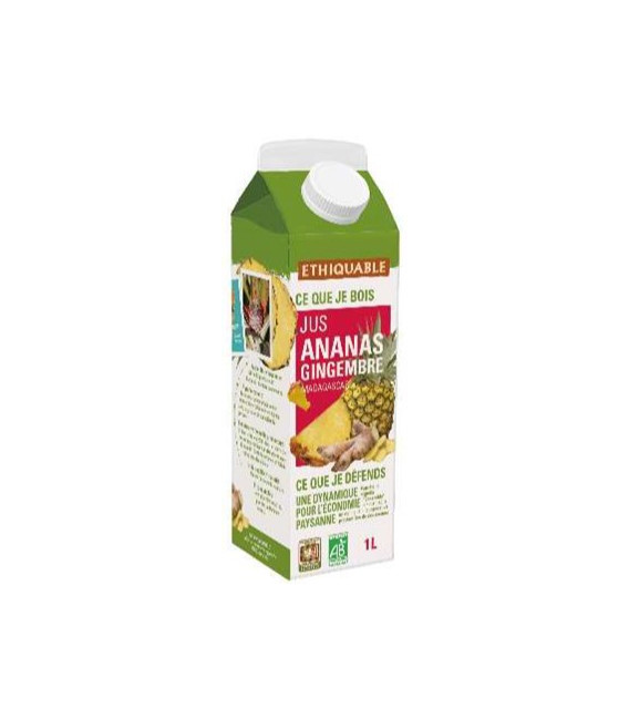 Pur Jus Ananas Gingembre bio et équitable