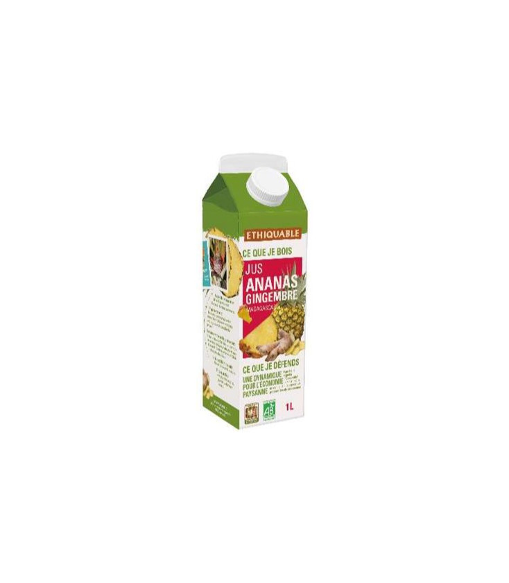 Pur Jus Ananas Gingembre bio et équitable