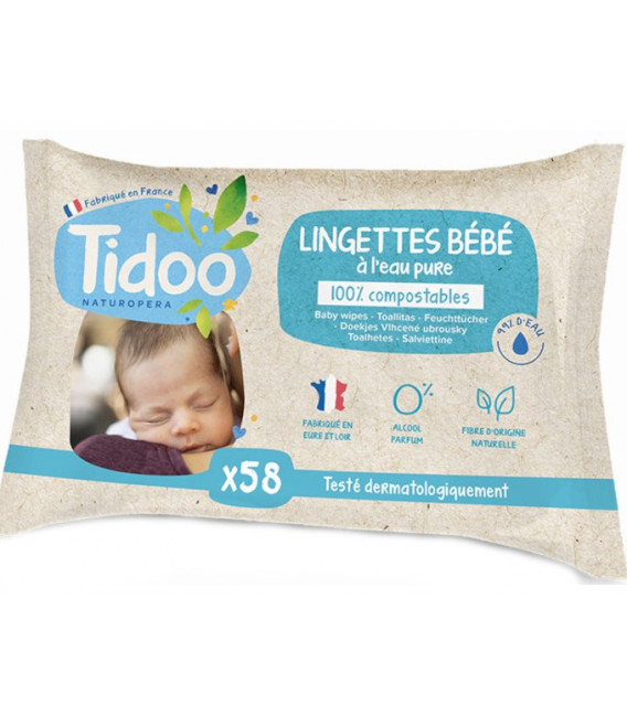 Lingettes à l'eau pure