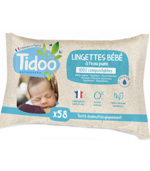 Tidoo Care Maxi Carrés Bébés En Coton Bio 80 Pièces
