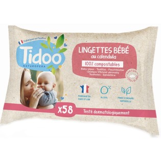 Lingettes compostables au calendula bio et parfum naturel