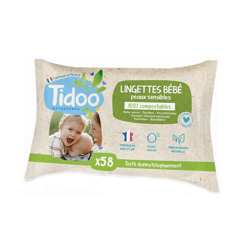 Lingettes compostables au calendula bio et parfum naturel