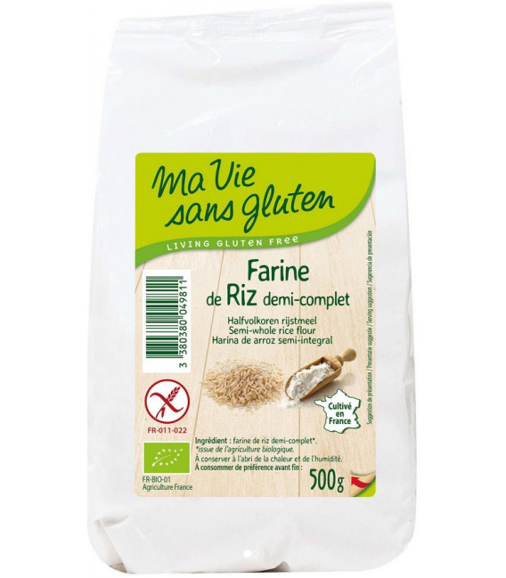 Farine de riz demi-complète bio & sans gluten