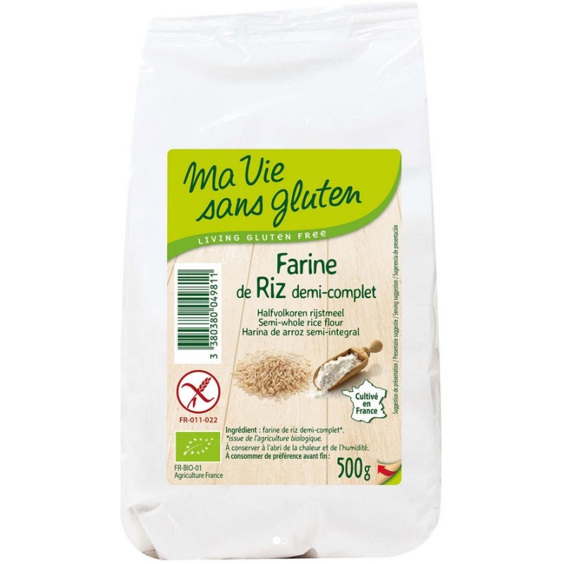 Farine de riz demi-complète bio & sans gluten