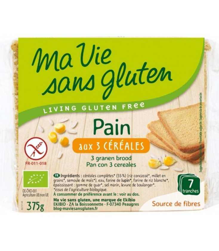 Pain bio aux 3 céréales bio & sans gluten