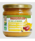 Purée pomme, banane, ananas & mangue bio et éthiquable - bocal de 380 g