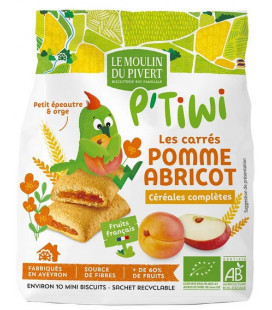 Biscuits P'tiwi carrés fourrés pomme abricot bio & équitable