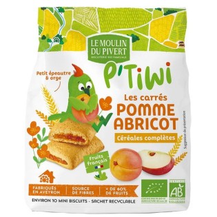 Biscuits P'tiwi carrés fourrés pomme abricot bio & équitable