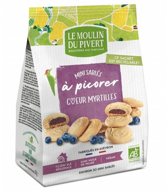DATE PROCHE - Mini Sables c?ur Chocolat Bio Moulin du Pivert