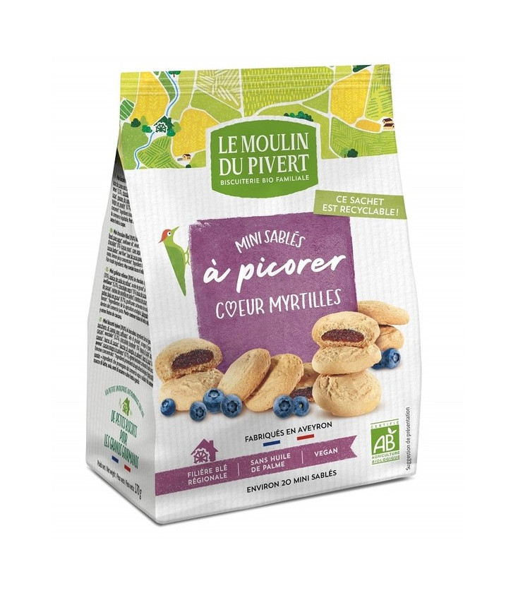 DATE PROCHE - Mini Sables c?ur Chocolat Bio Moulin du Pivert