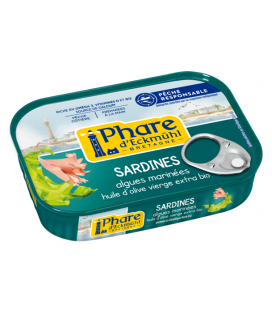 Sardines algues marinées et huile d’olive vierge extra bio