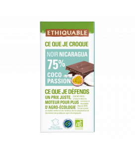 Chocolat Noir 75% Coco Passion bio & équitable