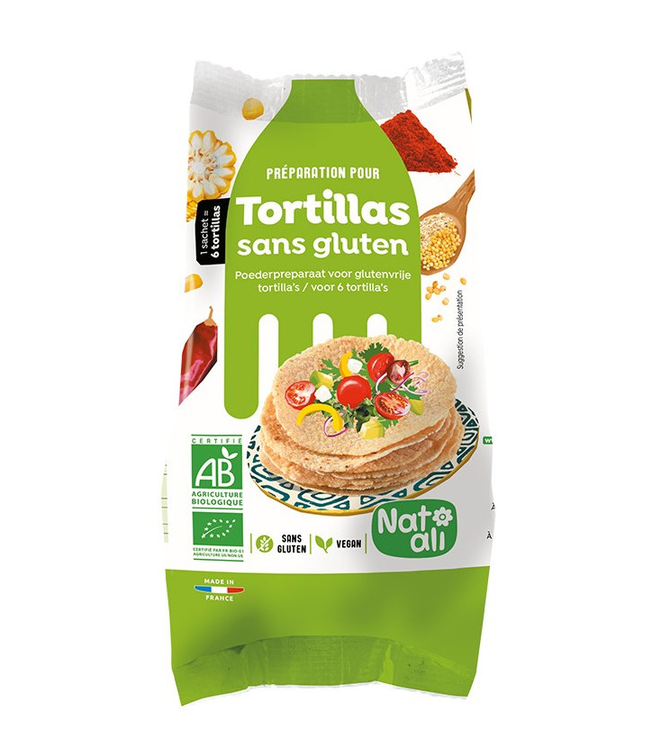 Préparation en poudre BIO pour tortillas sans gluten bio & sans gluten
