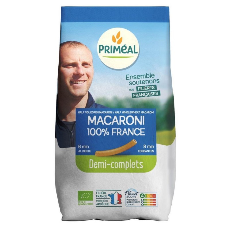 Macaroni demi-complets bio