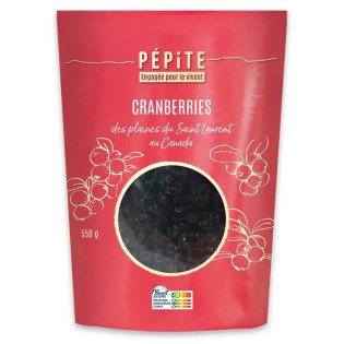 Cranberries séchées bio du Québec