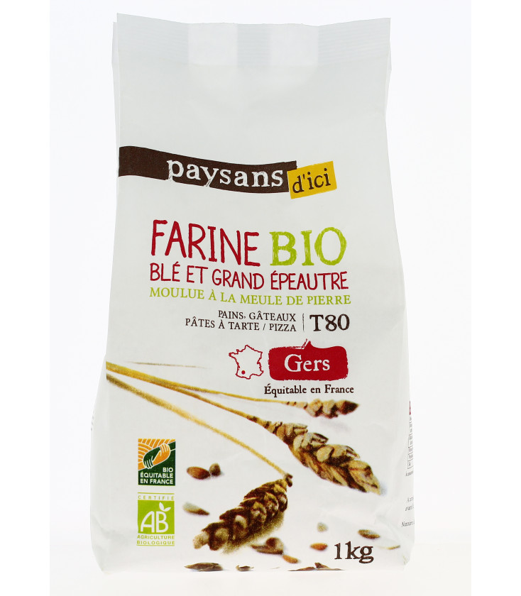 DATE DÉPASSÉE - Farine de Blé et Grand Épeautre T80 bio & équitable