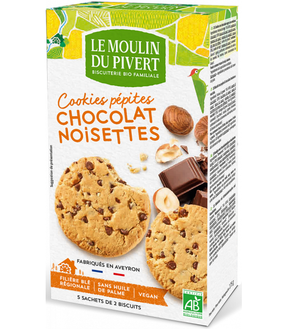DATE DÉPASSÉE - DATE DÉPASSÉE -Cookies aux pépites de chocolat et aux noisettes bio & équitable