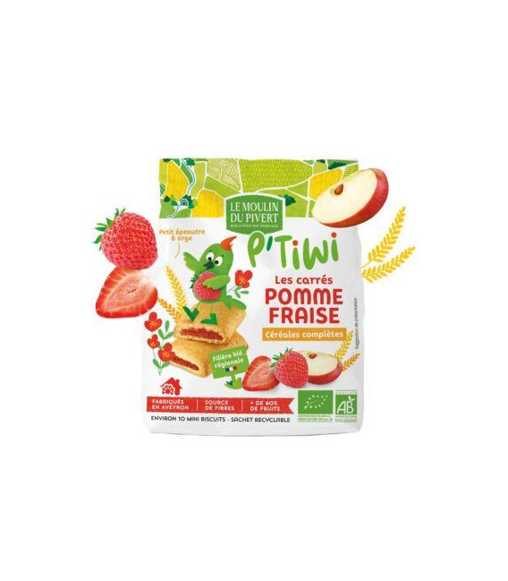 PROMO - Biscuits P'tiwi carrés fourrés pomme fraise bio & équitable