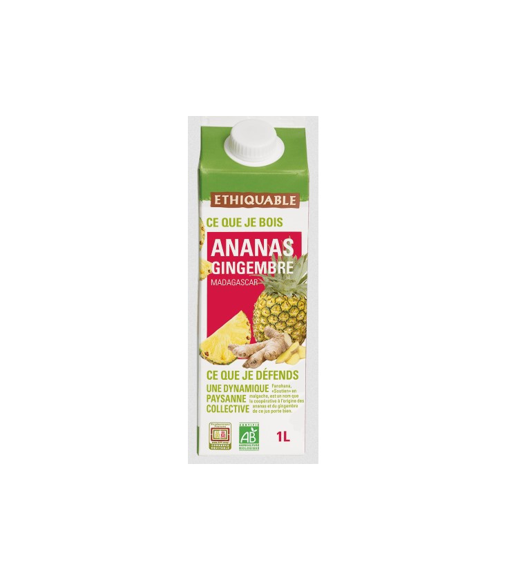 PROMO - Pur Jus Ananas Gingembre bio et équitable