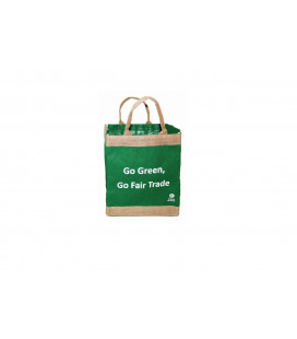 Petit sac cabas Ecolo en toile de jute- VERT