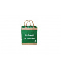 Petit sac cabas Ecolo en toile de jute- VERT
