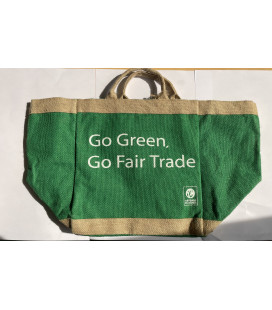 Petit sac cabas Ecolo en toile de jute- VERT