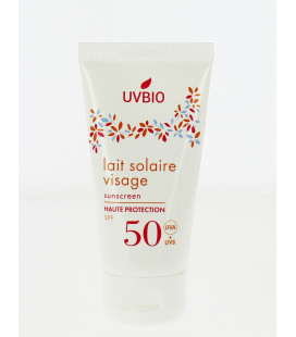 Lait solaire Visage SPF 50 UVBIO bio et vegan - 50 mL