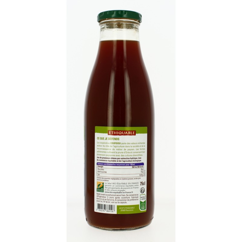Pur jus de Pruneau bio et équitable