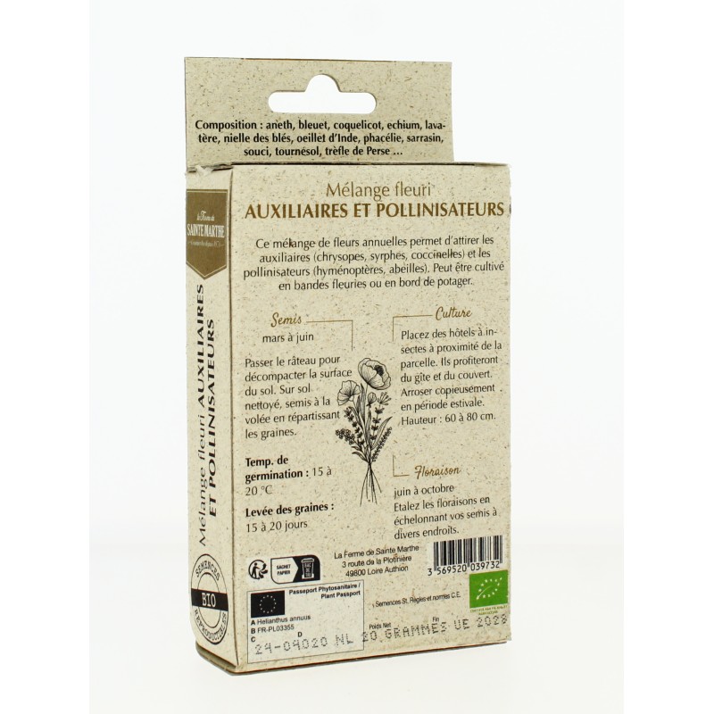 MÉLANGE FLEURI - Auxilliaires et Pollinisateurs AB  - Semences reproductibles bio